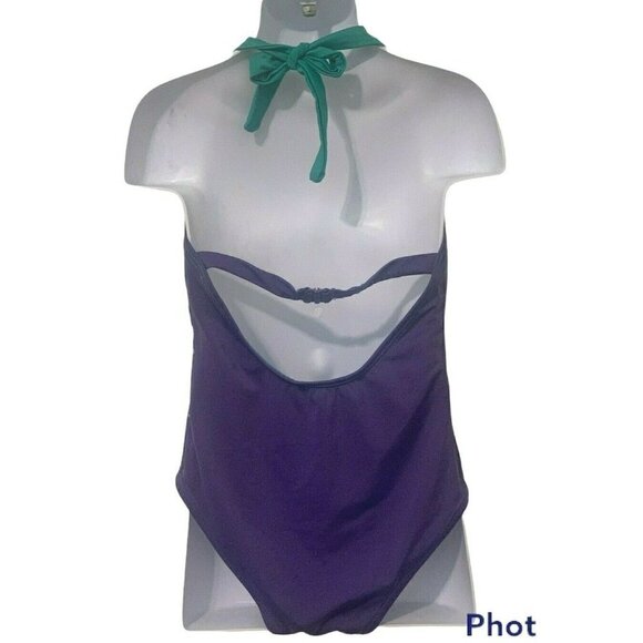 Gymboree Girls One Piece Halter Swimsuit Size S 5-6 Floral Kitten Face - Picture 5 of 8